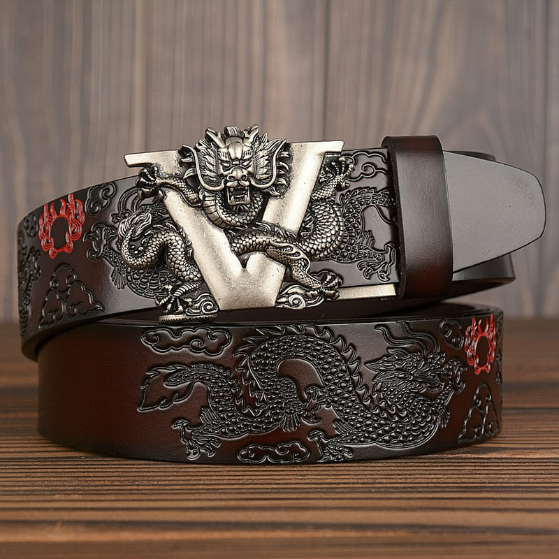 Ceinture en cuir boucle dragon