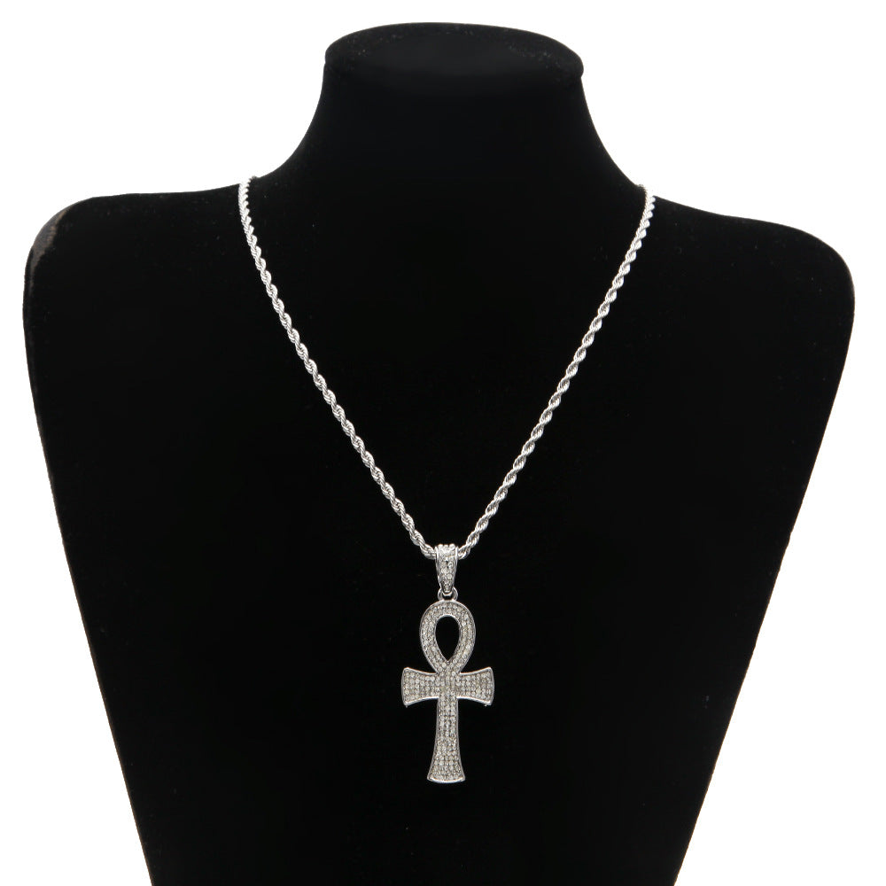 Collier avec croix de Ankh hip hop