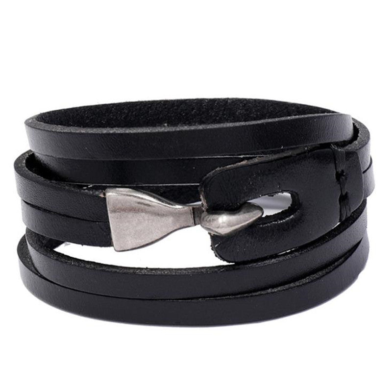 Bracelet en cuir avec hache de viking nordique