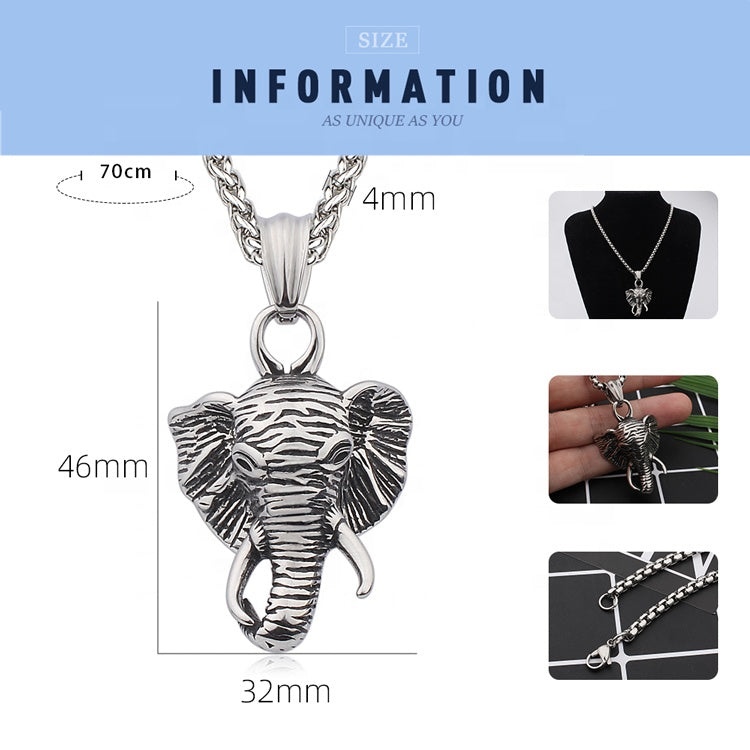 Pendentif éléphant argenté