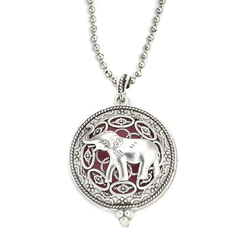 Collier d'huiles essentielles pour l'aromathérapie - chouette, éléphant et arbre