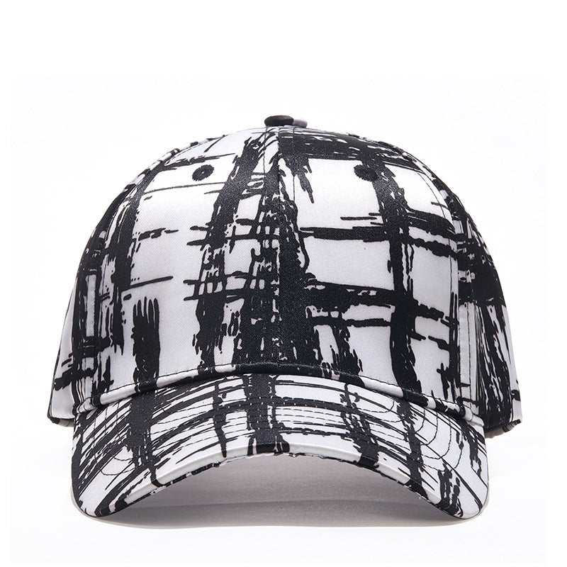 Casquette baseball grille noire et blanche