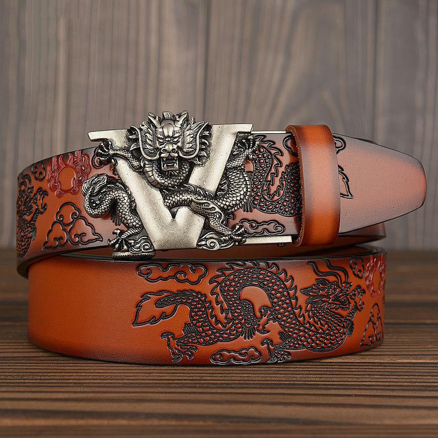 Ceinture en cuir boucle dragon