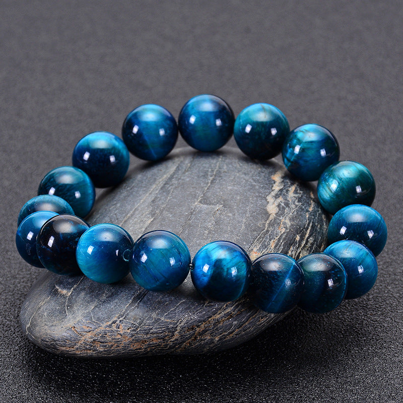 Bracelet de pierre d'oeil de tigre bleu 4