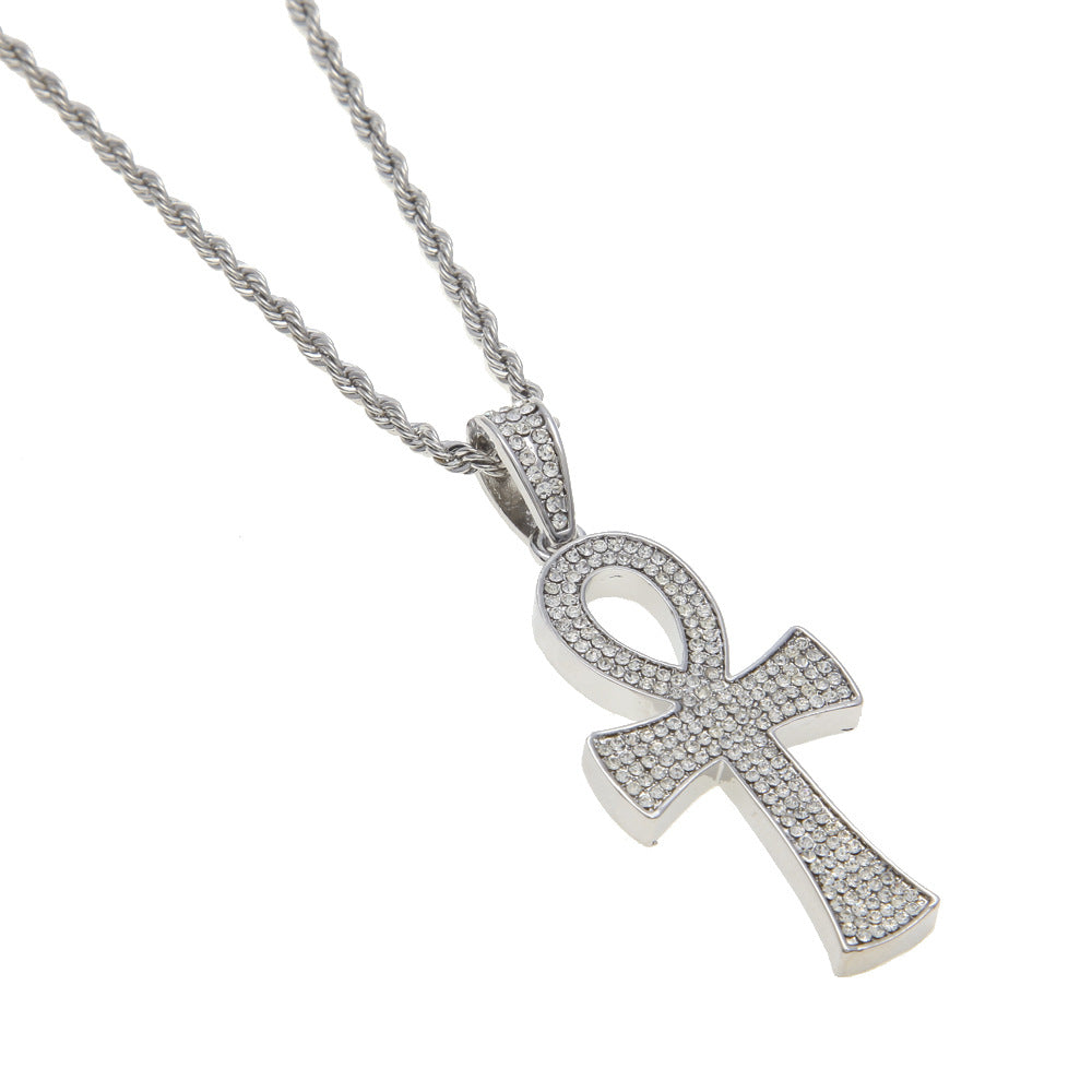 Collier avec croix de Ankh hip hop