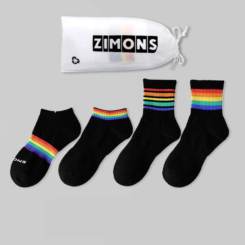 Chaussettes Rainbow fines en coton pour homme