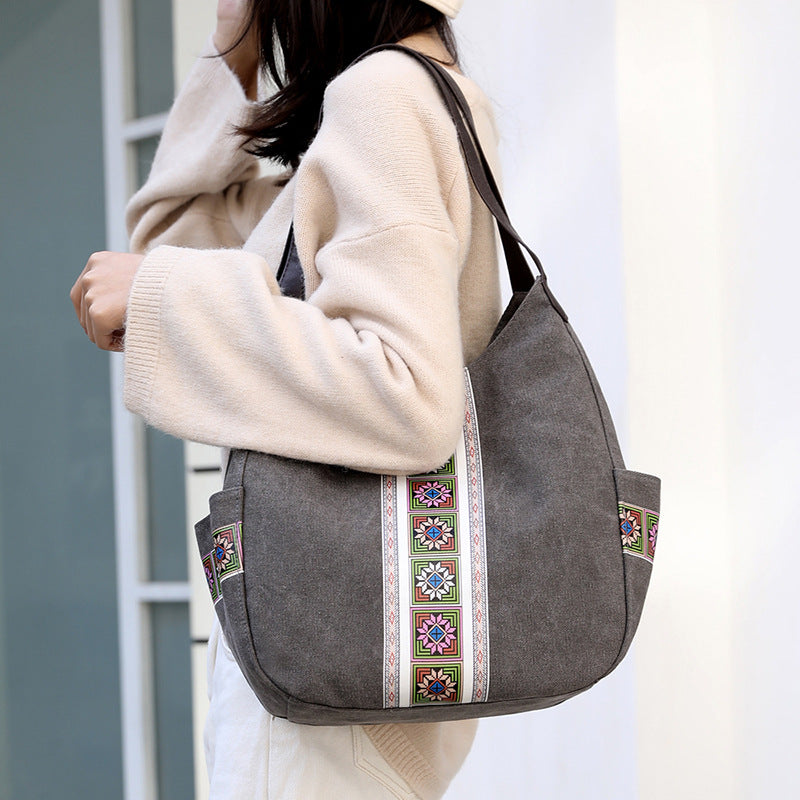 Sac en toile imprimé à la main tendance et simple