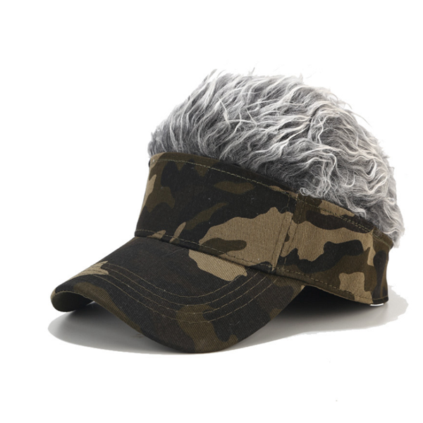 Casquette avec cheveux pour homme et femme