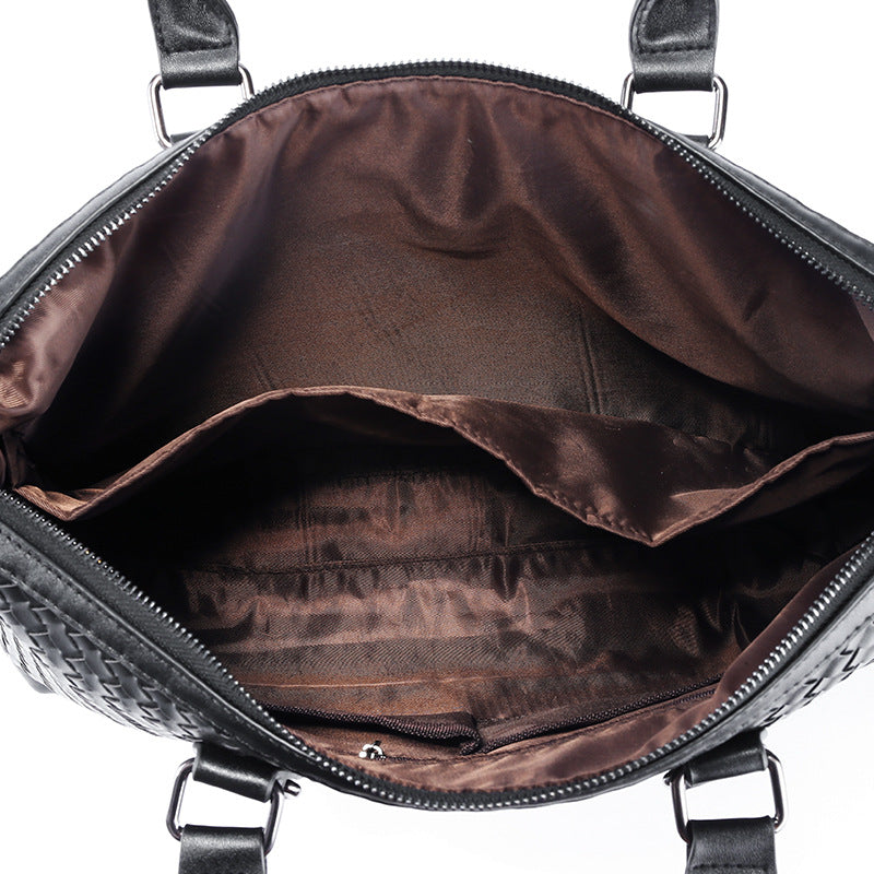 Sac en cuir tissé à la main porte-documents de haute qualité pour hommes