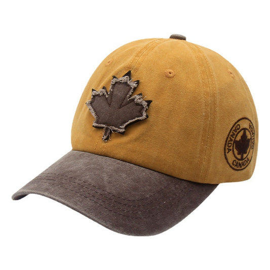 Casquette de baseball délavée motif feuille d'érable