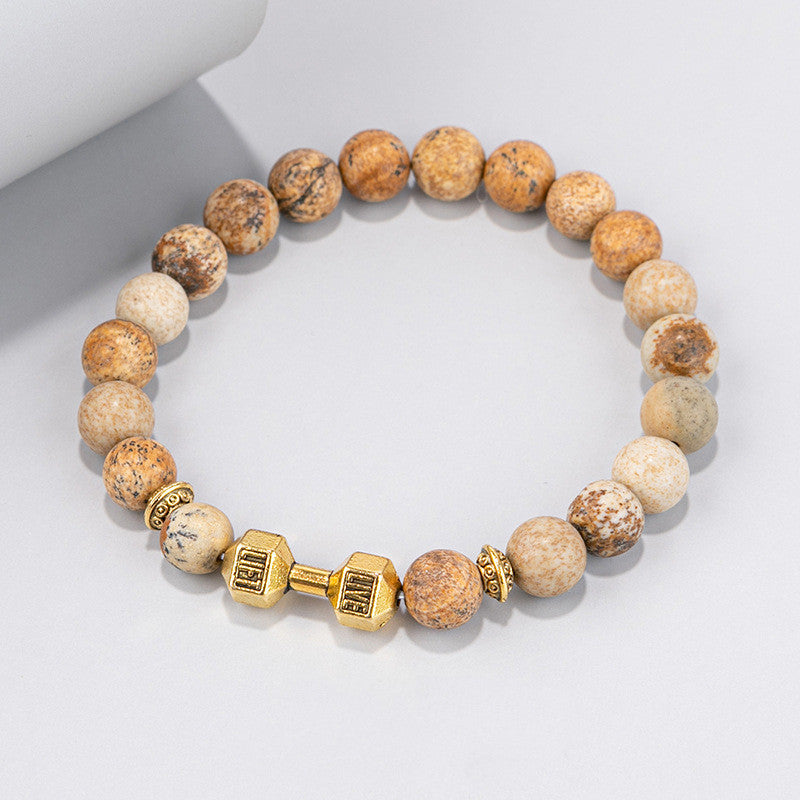 Bracelet homme perle en pierre 5