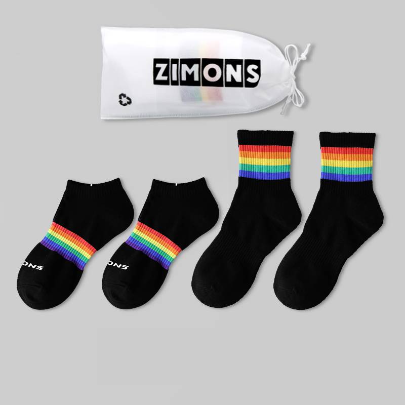 Chaussettes Rainbow fines en coton pour homme