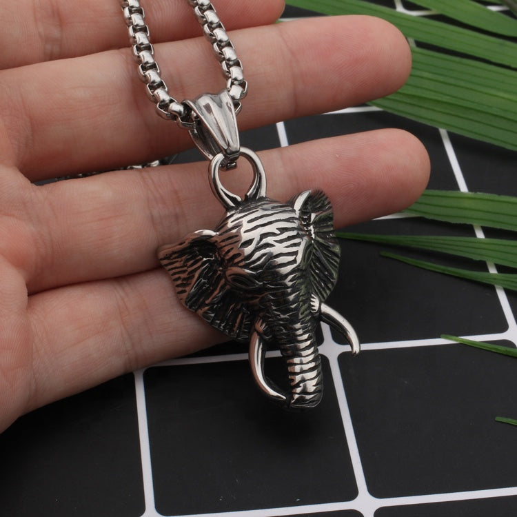 Pendentif éléphant argenté