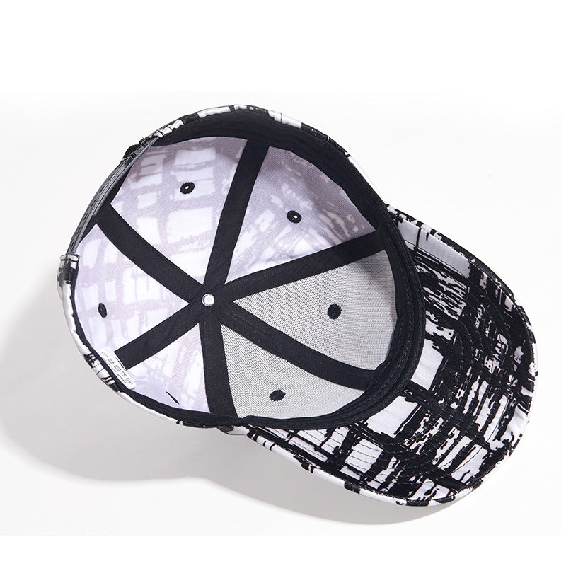 Casquette baseball grille noire et blanche