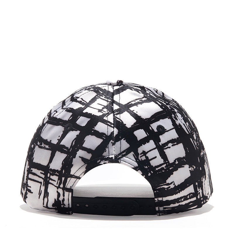 Casquette baseball grille noire et blanche