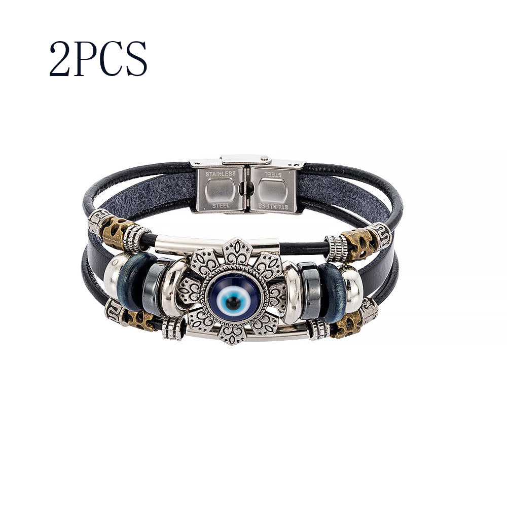 Bracelet en alliage avec  oeil bleu turc