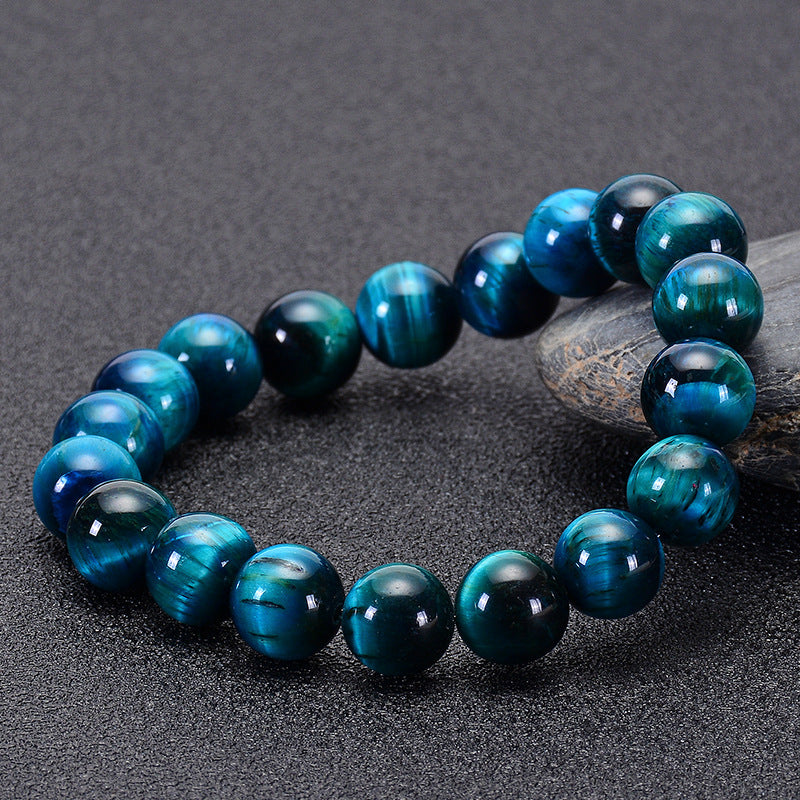 Bracelet de pierre d'oeil de tigre bleu 5