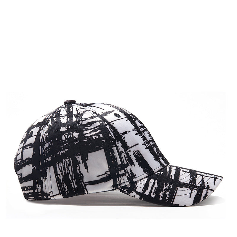 Casquette baseball grille noire et blanche