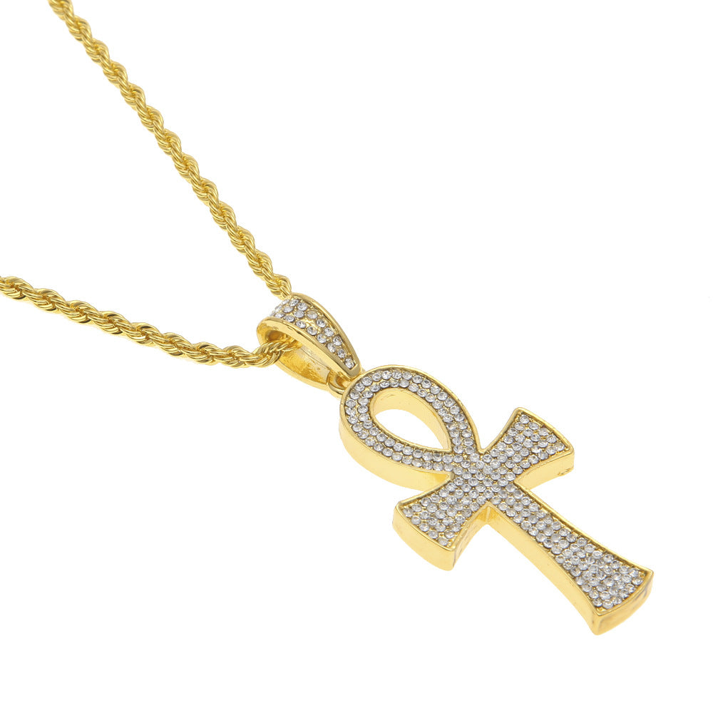 Collier avec croix de Ankh hip hop