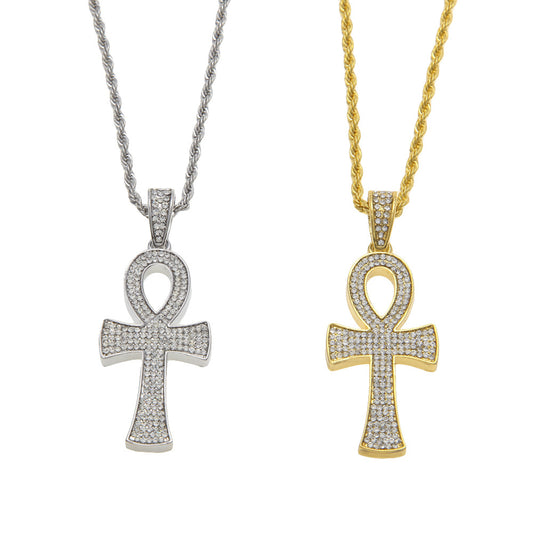 Collier avec croix de Ankh hip hop