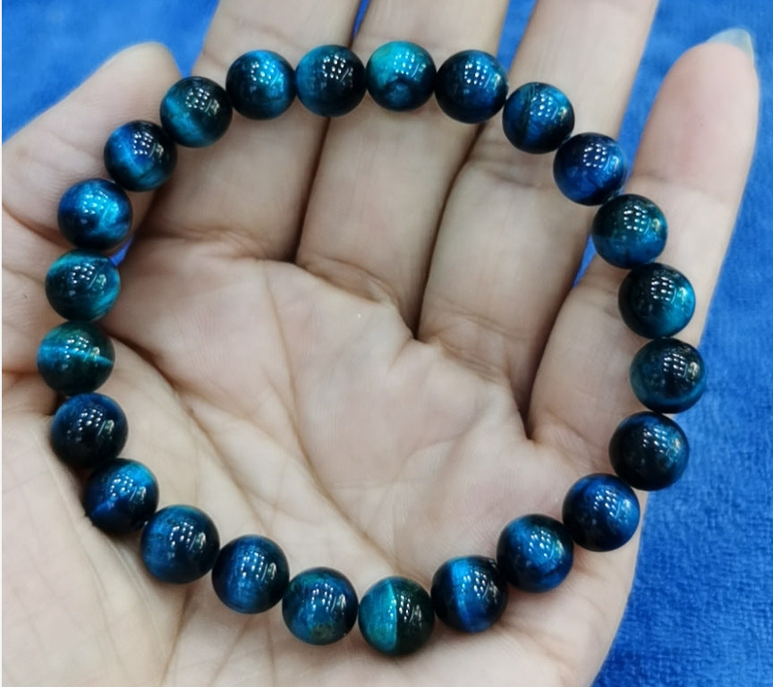 Bracelet de pierre d'oeil de tigre bleu 3