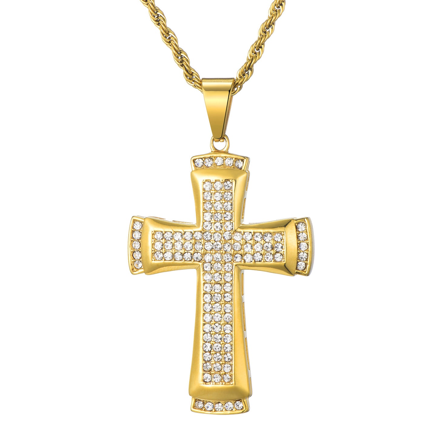 Pendentif Croix Hip-Hop sertie de brillant pour homme ou femme