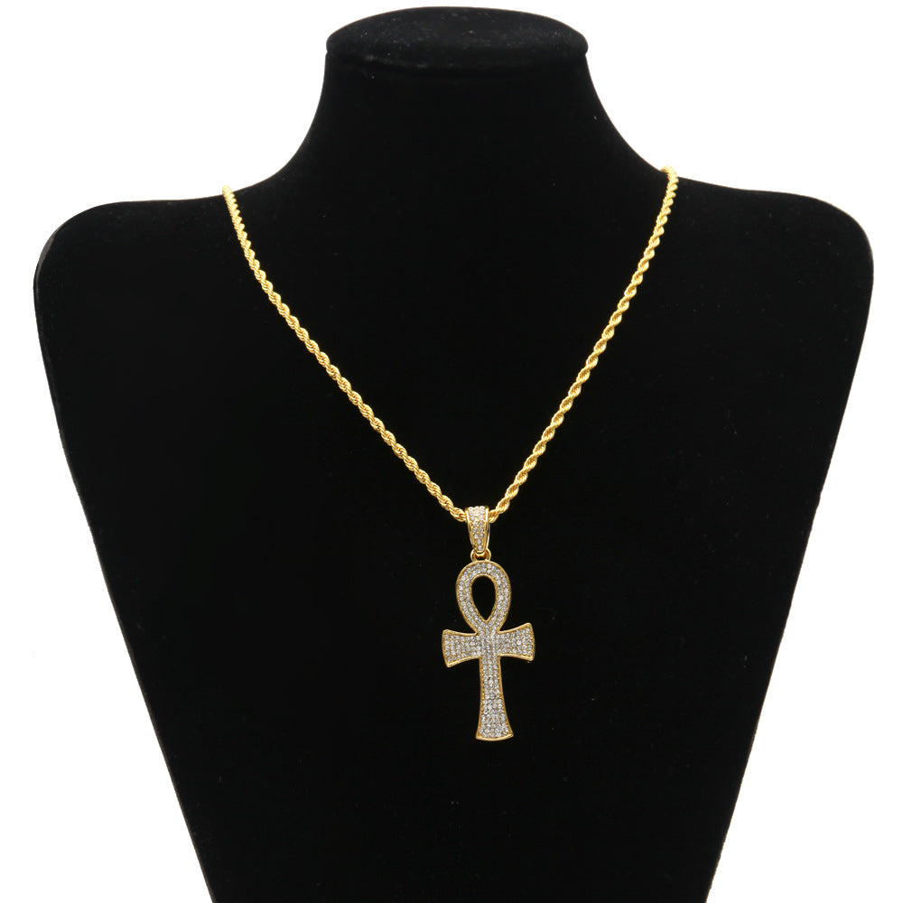 Collier avec croix de Ankh hip hop