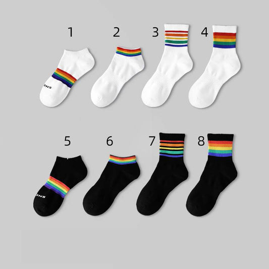 Chaussettes Rainbow fines en coton pour homme