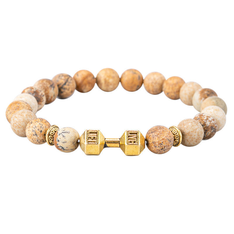 Bracelet homme perle en pierre 2